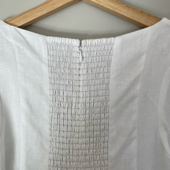 NEW Reformation Coucou Midi Linen Dress Puff Sleeves White | size 2 - Picture 14 of 16